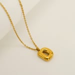 Gold color / 1 Piece Simple Series Daily Letter D Titanium Steel  Gold Color Unisex Pendant Necklaces Picture4